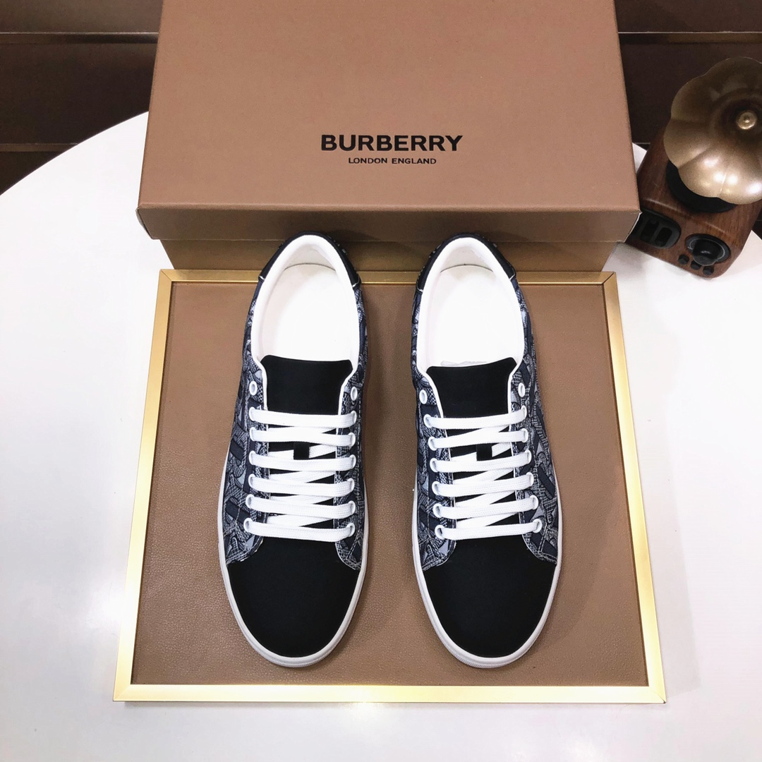Factory lote [burberry Burberry] clásico lowtop entrenadores importados de piel de vaca con tela esc