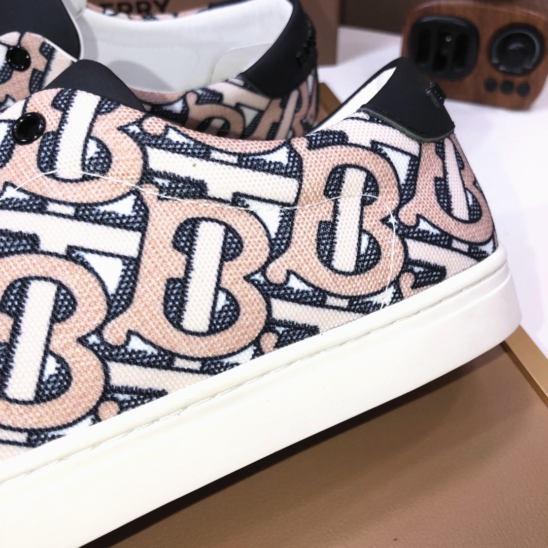 Factory lote [burberry Burberry] clásico lowtop entrenadores importados de piel de vaca con tela esc