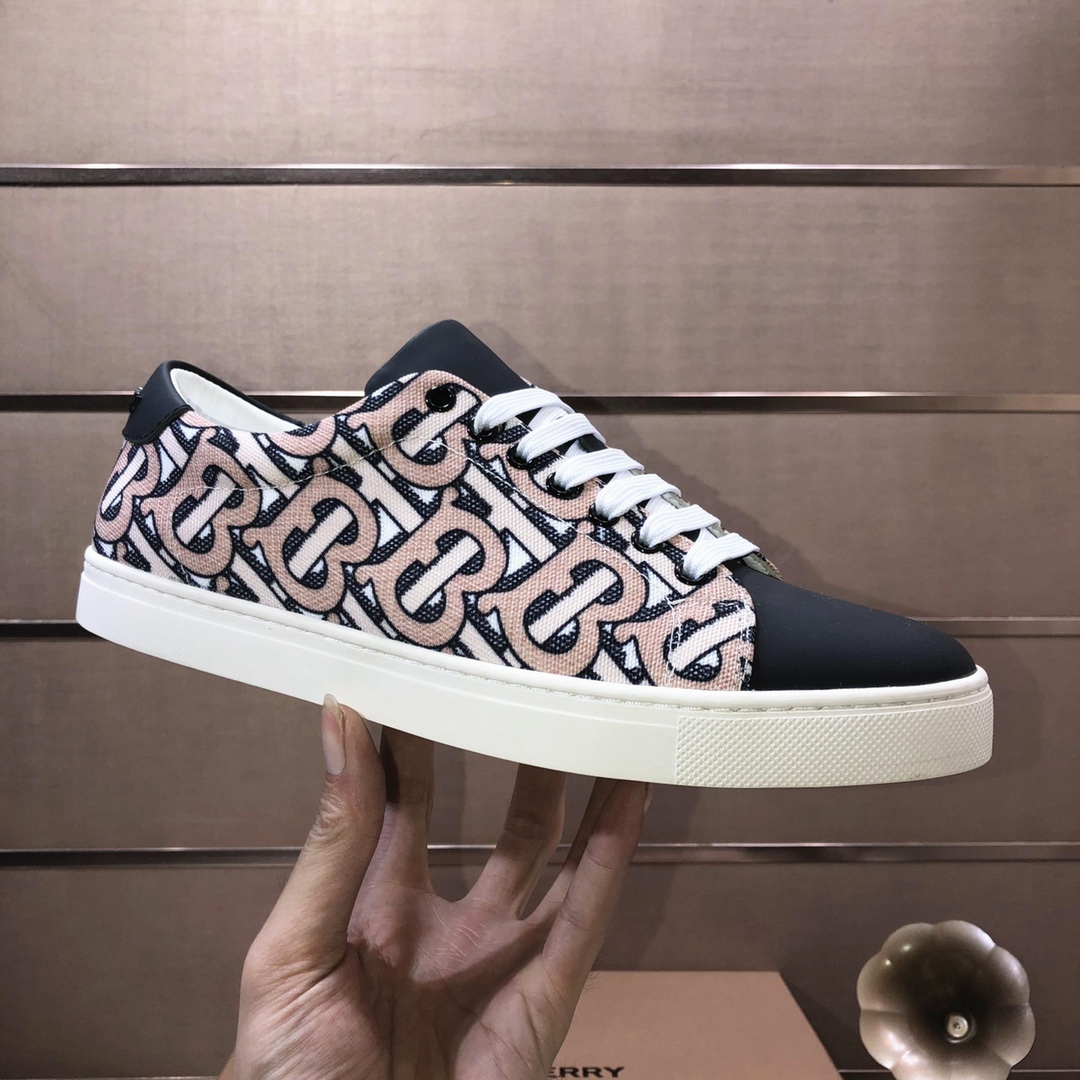 Factory lote [burberry Burberry] clásico lowtop entrenadores importados de piel de vaca con tela esc