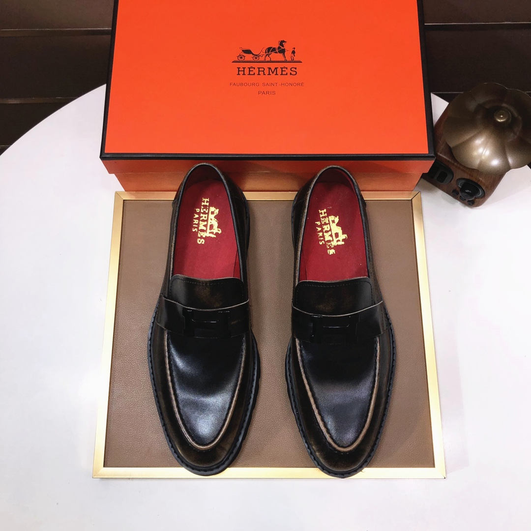 NO:279642,【【Hermes HERMES】】(High-end Niuli) New HERMES--Top version Ferrague classic casual leather shoes!  Use imported original cowhide, with the inner layer of comfortable cowhide inner!  Original wear-resistant rubber outsole!  High-quality quality!  Number of codes 38-45 (45 customized), hermes, hermes, cowhide19860909【【爱马仕 HERMES】】（高端牛里) 新款 HERMES——顶级版本 菲拉格幕经典休闲皮鞋！选用进口原版牛皮,内里头层舒适牛皮内里！原版耐磨橡胶大底！高品质精品！码数38-45（45定做),,hermes,hermes,cowhide,Men's shoes