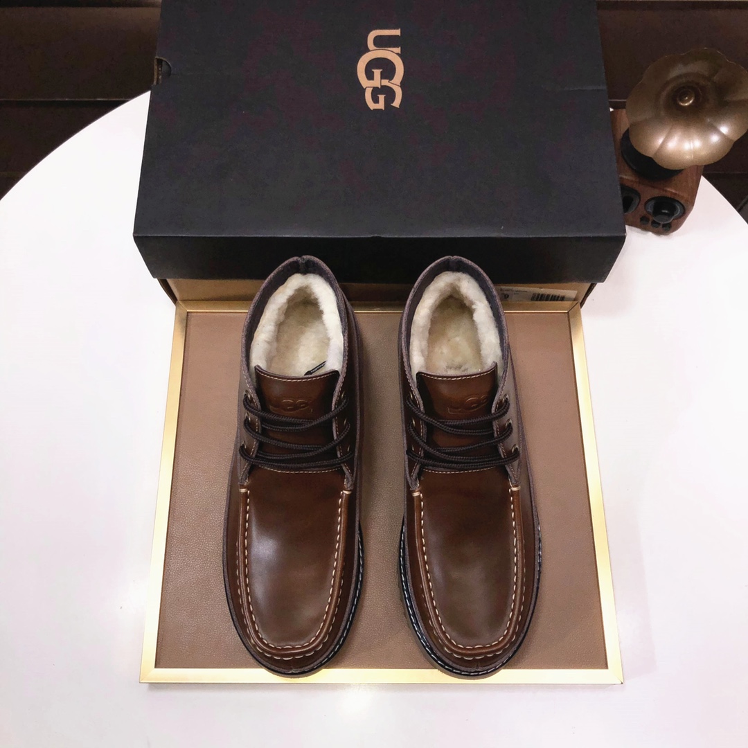 lote de fábrica [UGG] (forro de lana completa) de alta calidad superior de piel una cálida botas de