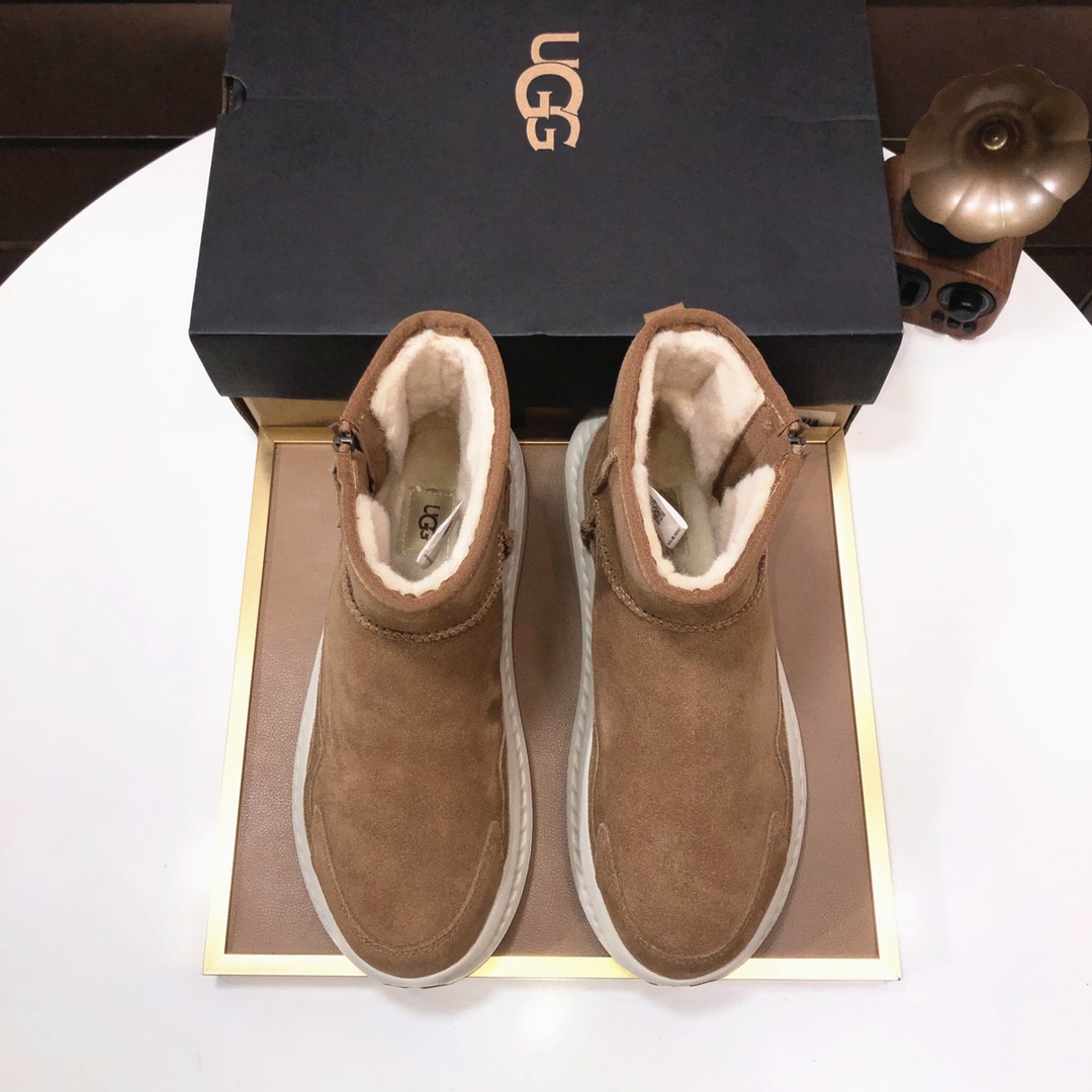 lote de fábrica [UGG] (forro de lana completa) de alta calidad superior de piel de una cálida botas