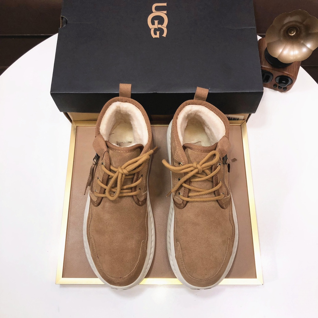 lote de fábrica [UGG] (forro de lana completa) de alta calidad superior de piel de una cálida botas