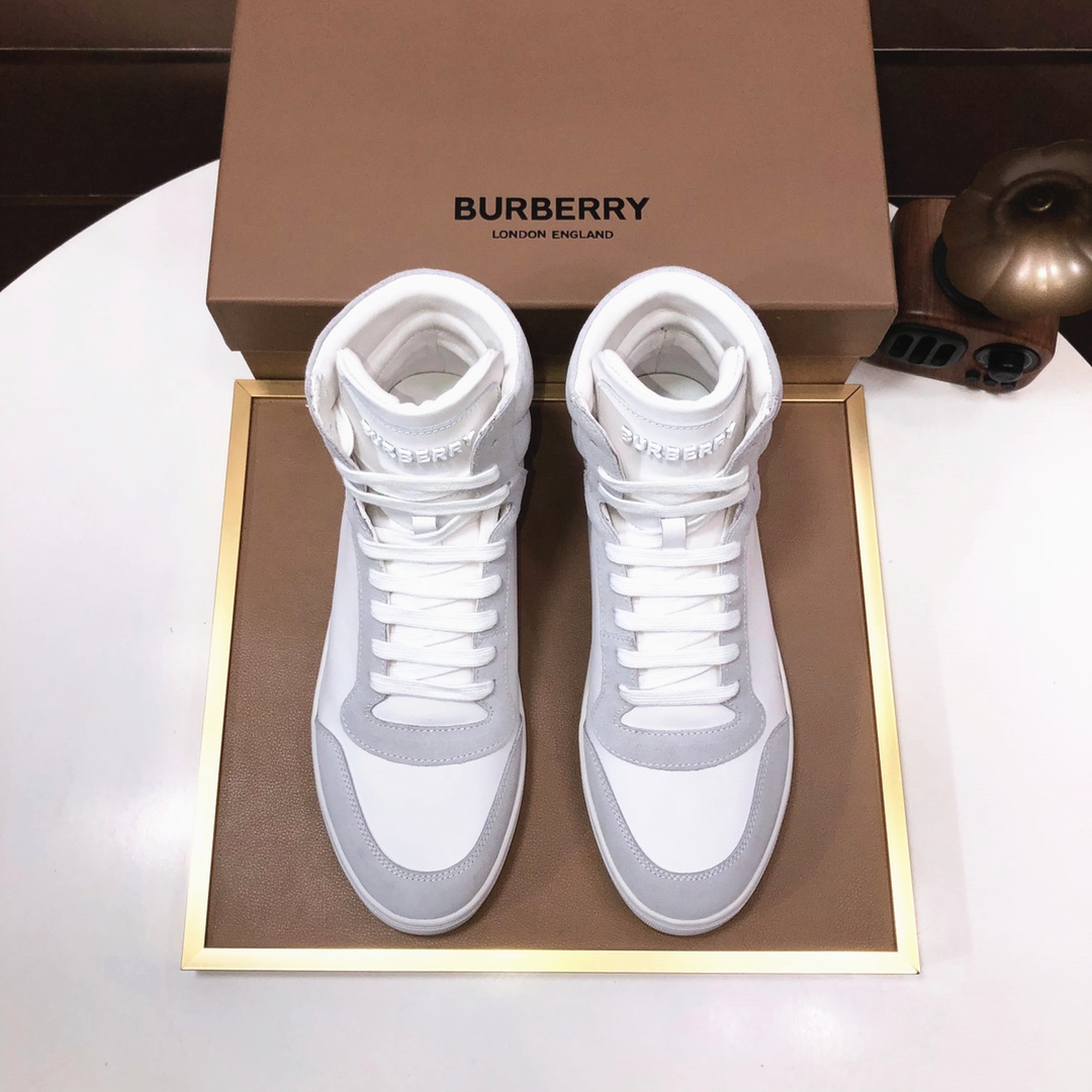Fábrica 【Burberry】 Zapatillas altas clásicas ｜ Piel de vaca importada con tela a cuadros clásica ｜ Forro de p…