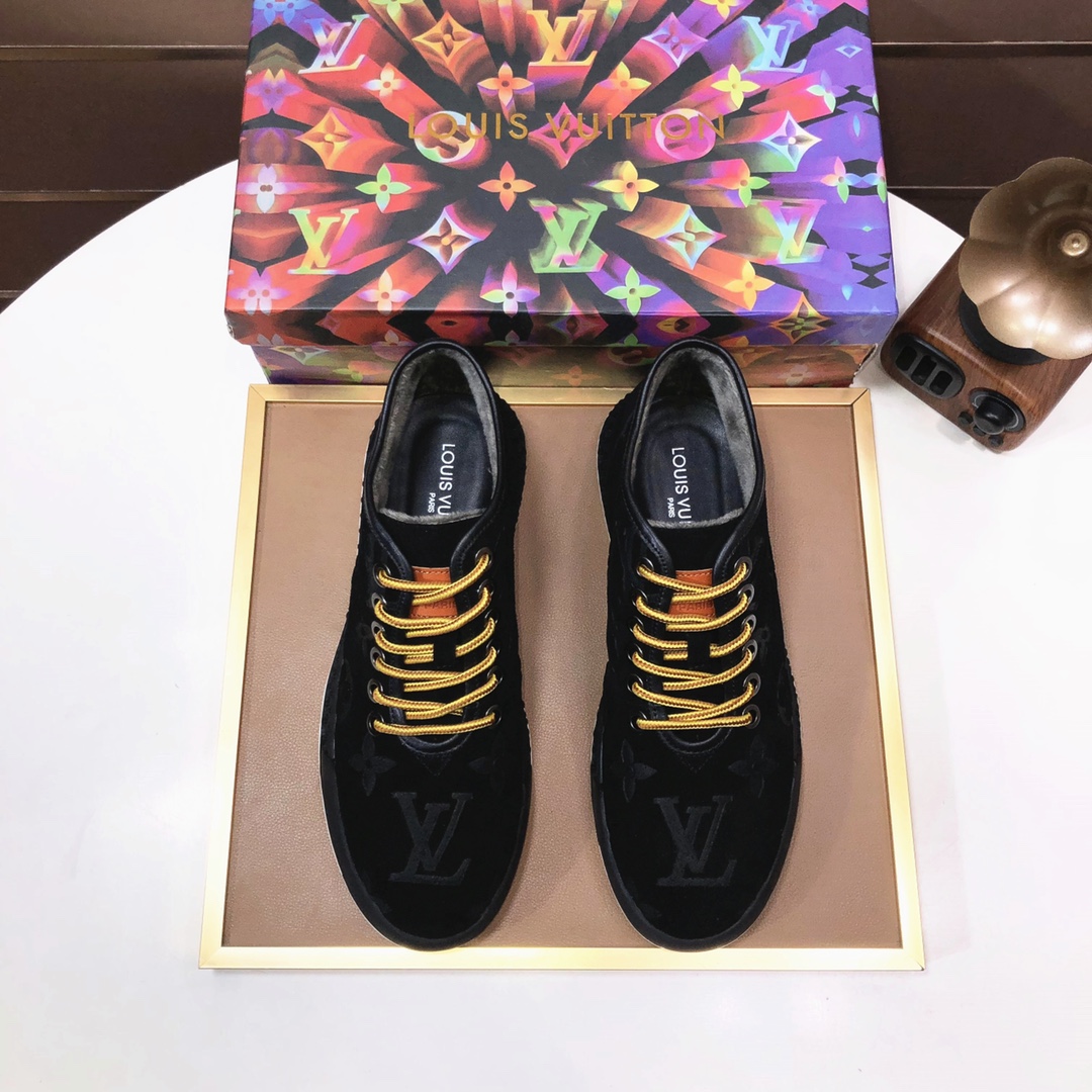 Fábrica [LOUIS VUITTON] (forro de terciopelo) Zapatillas altas LV. Mismo estilo que el sitio web oficial de Louis Vuitt…
