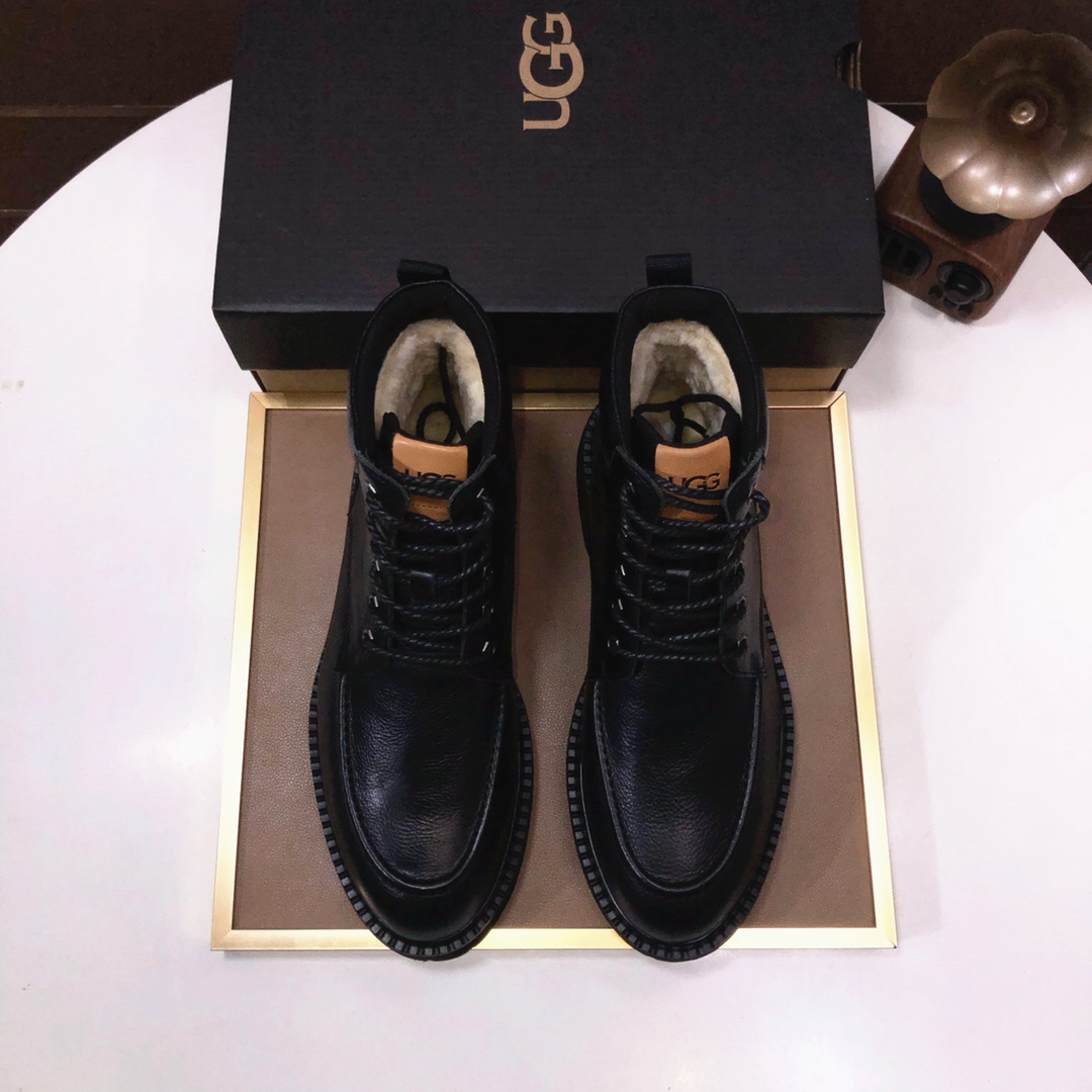 lote de fábrica [UGG] (forro de lana completa) de alta calidad superior de piel de una cálida botas