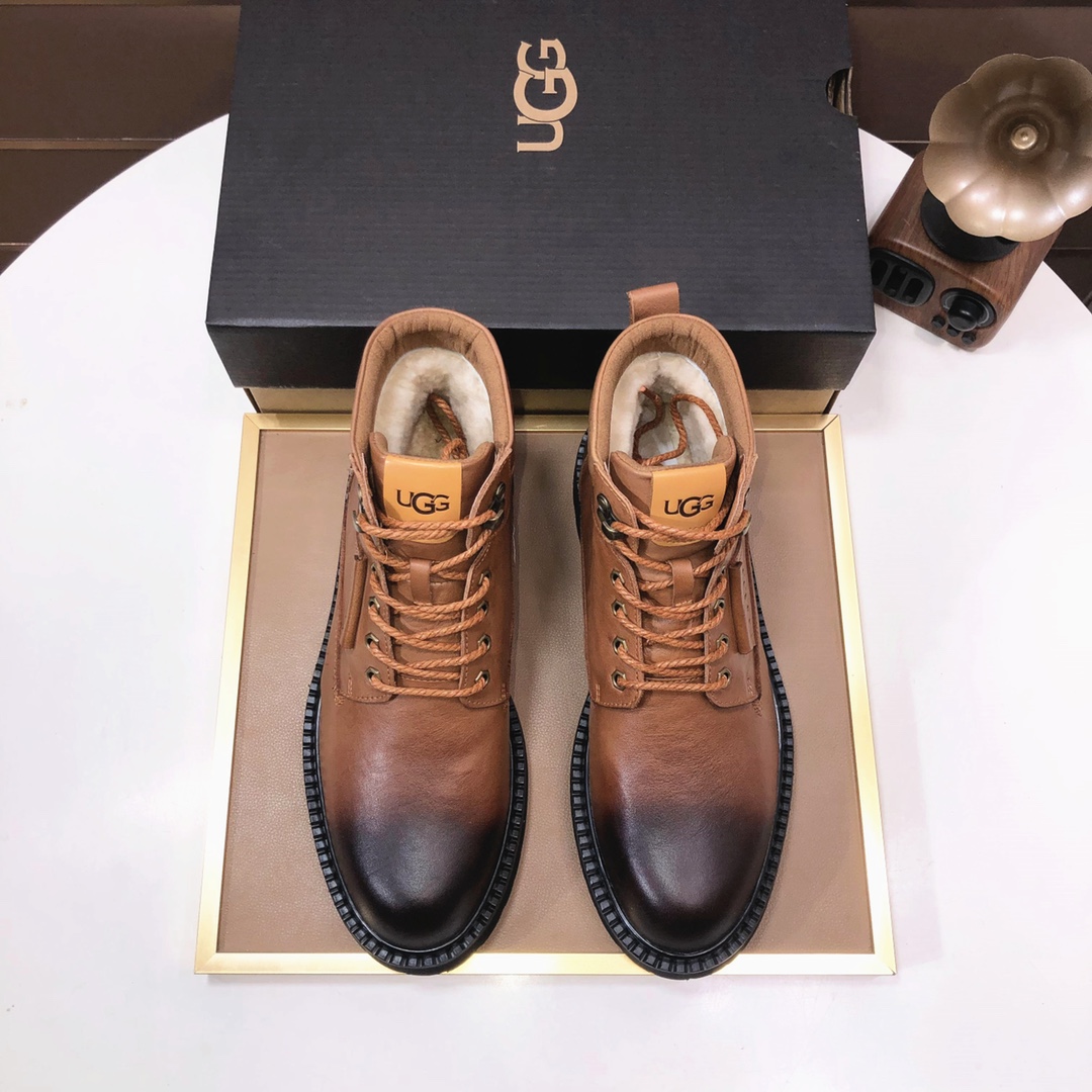 lote de fábrica [UGG] (forro de lana completa) de alta calidad superior de piel de una cálida botas