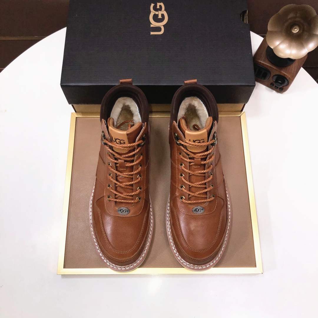 lote de fábrica [UGG] (forro de lana completa) de alta calidad superior de piel de una cálida botas