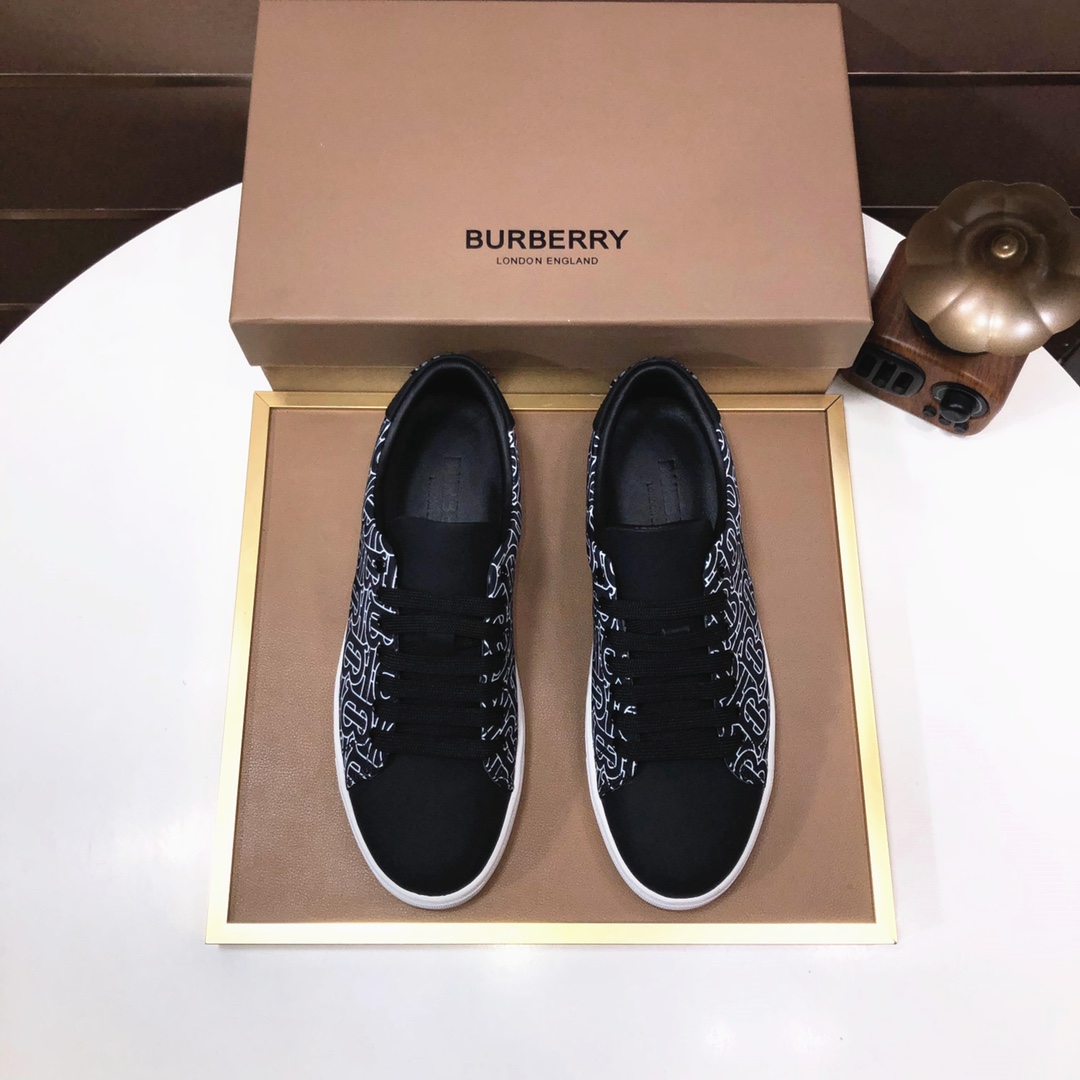 Factory lote [burberry Burberry] clásico lowtop entrenadores importados de piel de vaca con tela esc