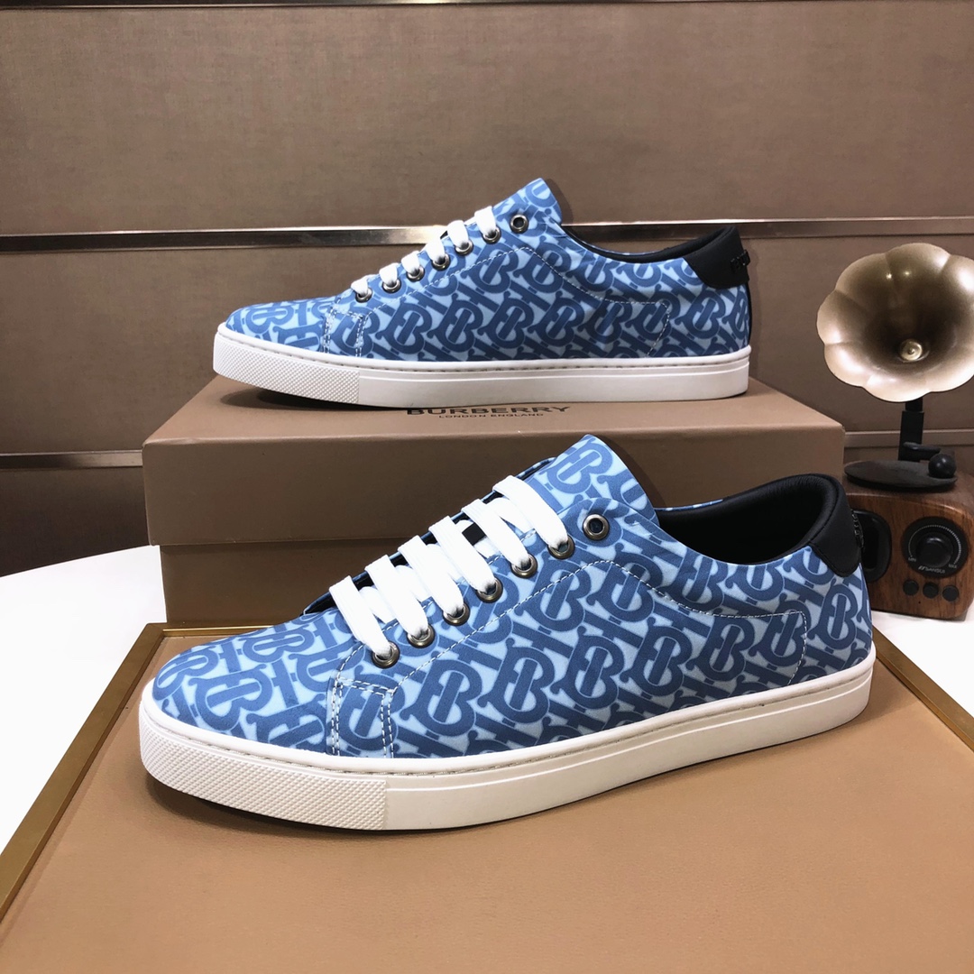 Factory lote [burberry Burberry] clásico lowtop entrenadores importados de piel de vaca con tela esc
