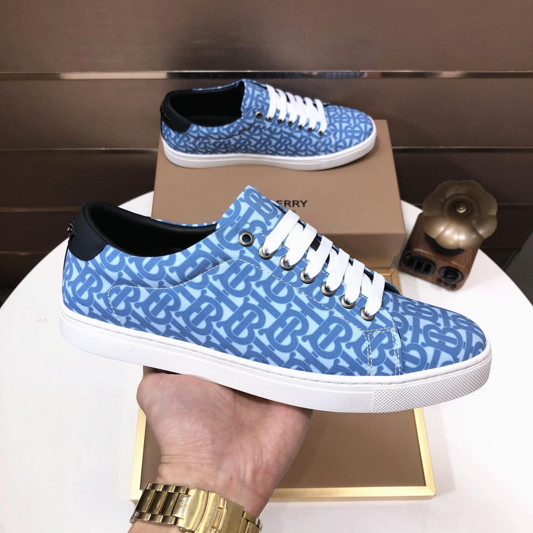 Factory lote [burberry Burberry] clásico lowtop entrenadores importados de piel de vaca con tela esc