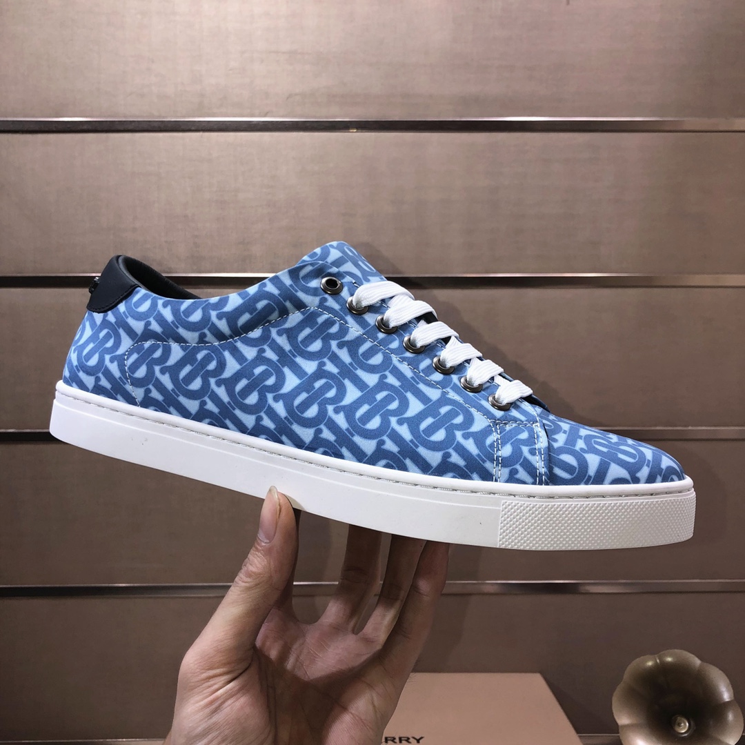Factory lote [burberry Burberry] clásico lowtop entrenadores importados de piel de vaca con tela esc