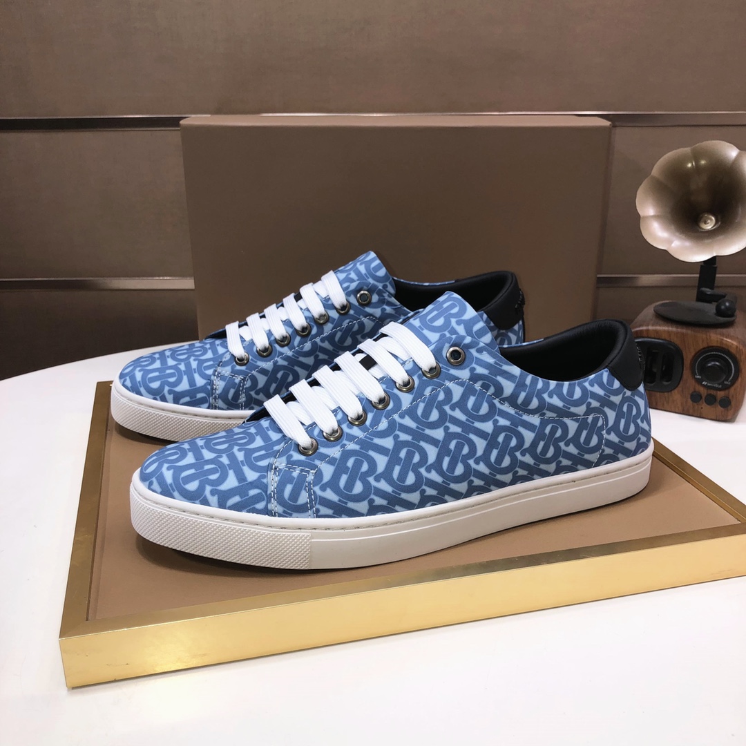 Factory lote [burberry Burberry] clásico lowtop entrenadores importados de piel de vaca con tela esc