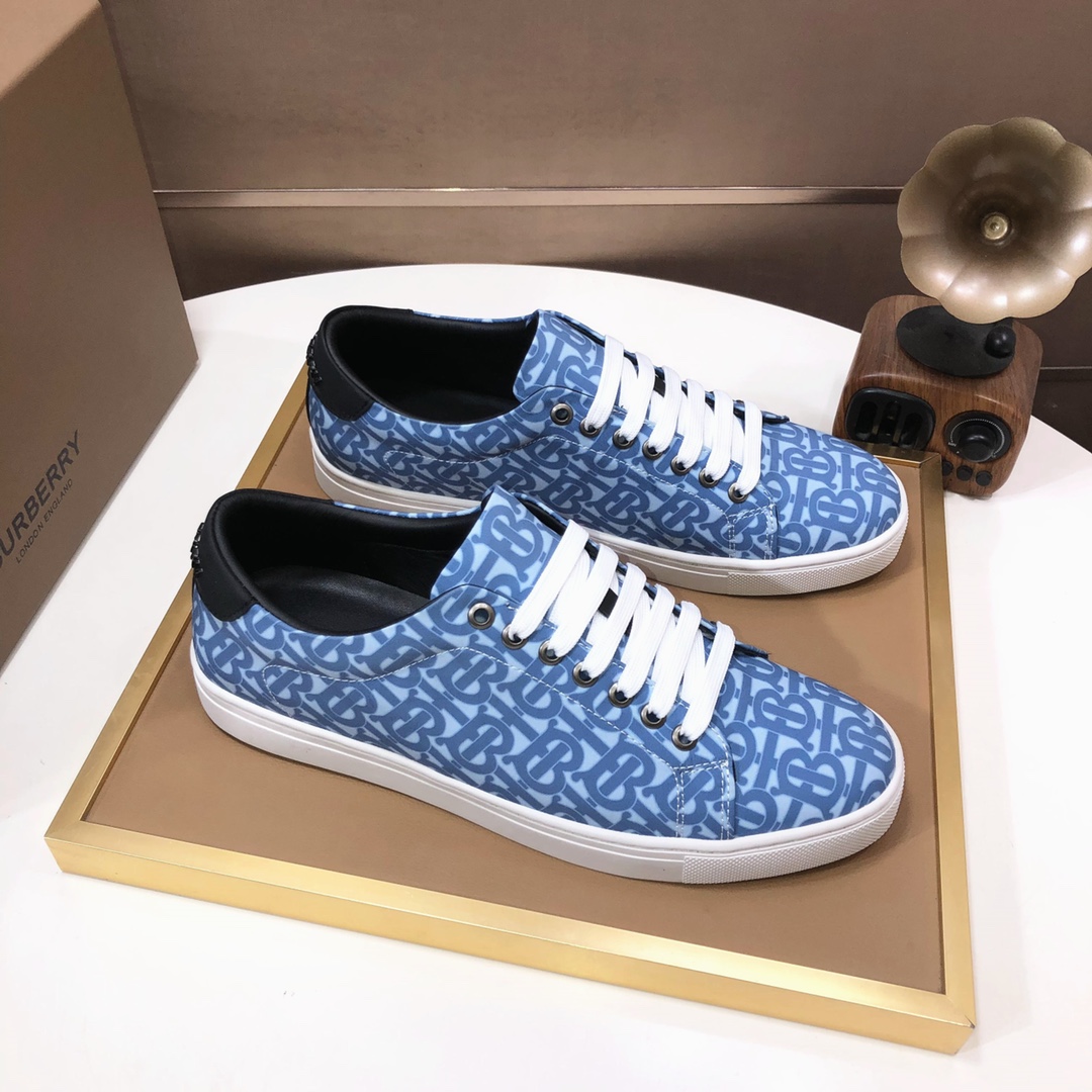 Factory lote [burberry Burberry] clásico lowtop entrenadores importados de piel de vaca con tela esc