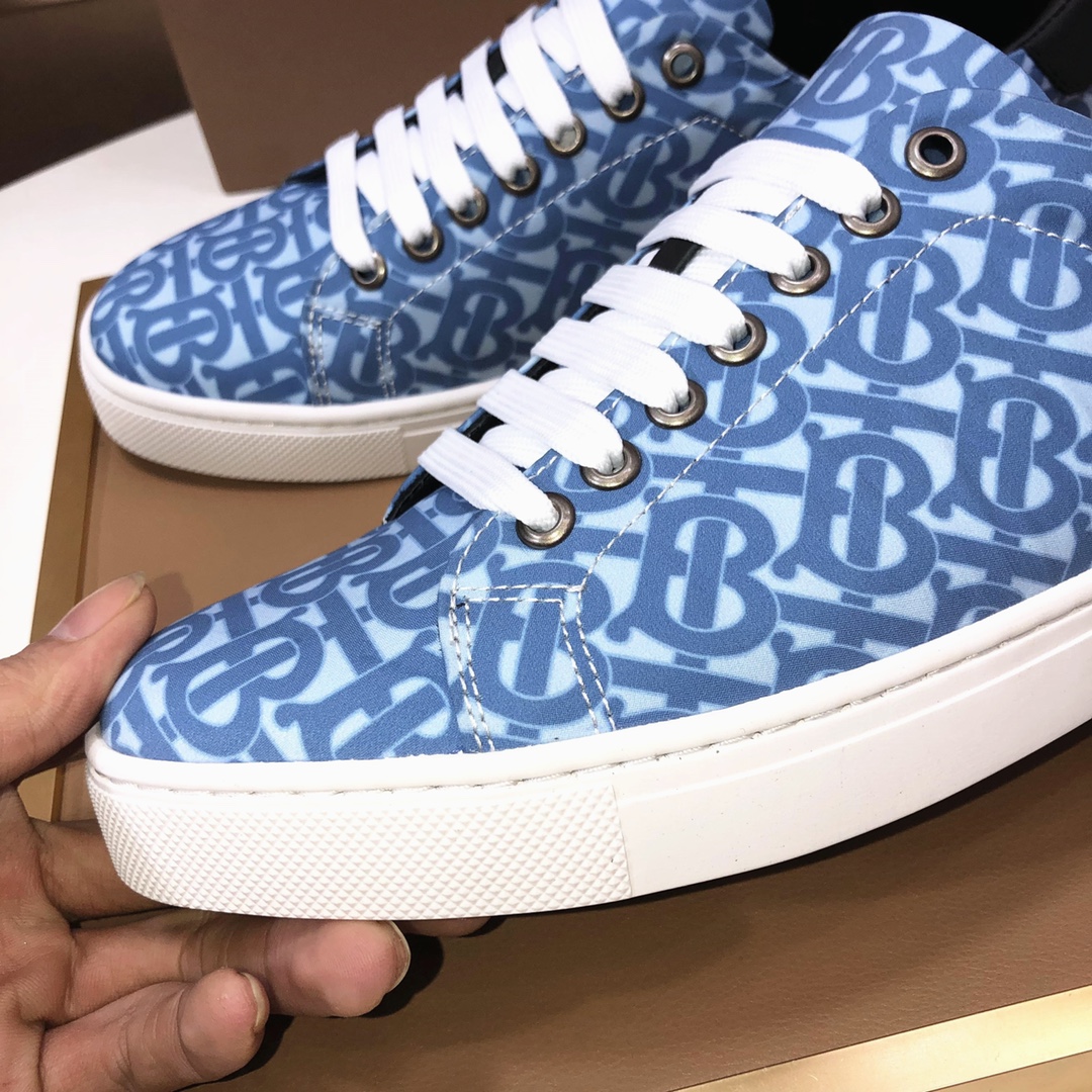 Factory lote [burberry Burberry] clásico lowtop entrenadores importados de piel de vaca con tela esc