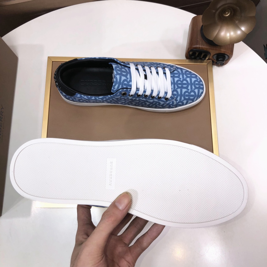Factory lote [burberry Burberry] clásico lowtop entrenadores importados de piel de vaca con tela esc