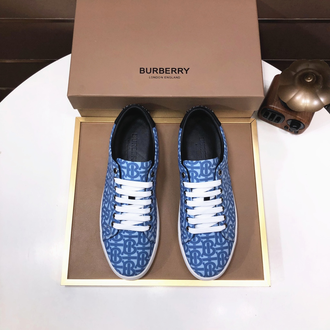 Factory lote [burberry Burberry] clásico lowtop entrenadores importados de piel de vaca con tela esc