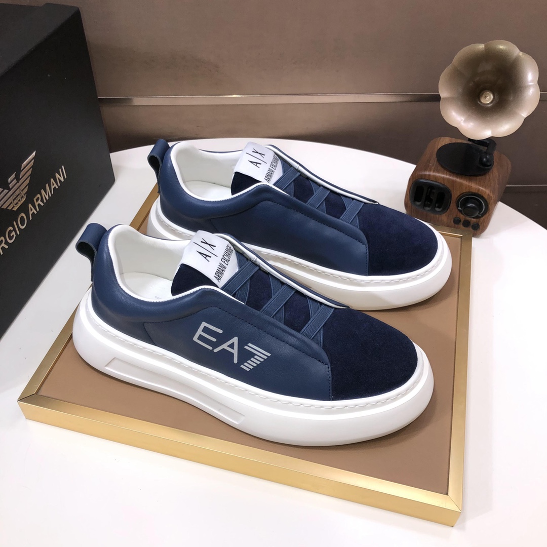 lote de fábrica [Armani] (forro de piel de vaca) Armani últimos nuevos zapatos casuales Fuego venta 