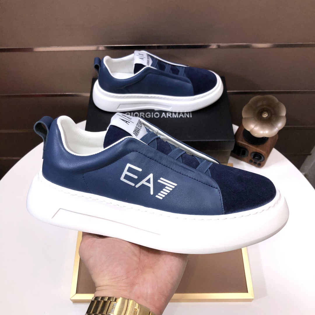 lote de fábrica [Armani] (forro de piel de vaca) Armani últimos nuevos zapatos casuales Fuego venta 