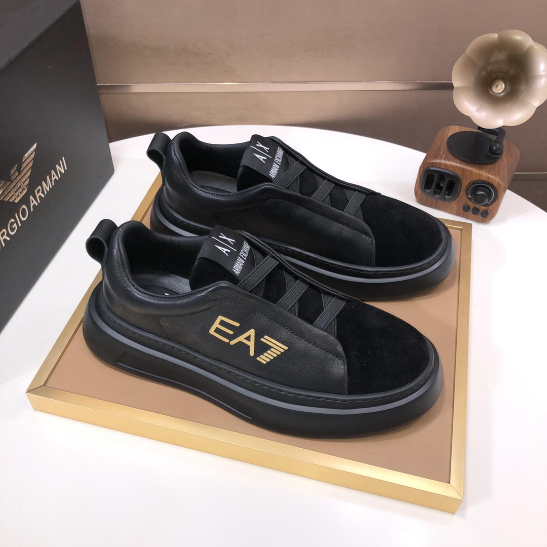 lote de fábrica [Armani] (forro de piel de vaca) Armani últimos nuevos zapatos casuales Fuego venta 