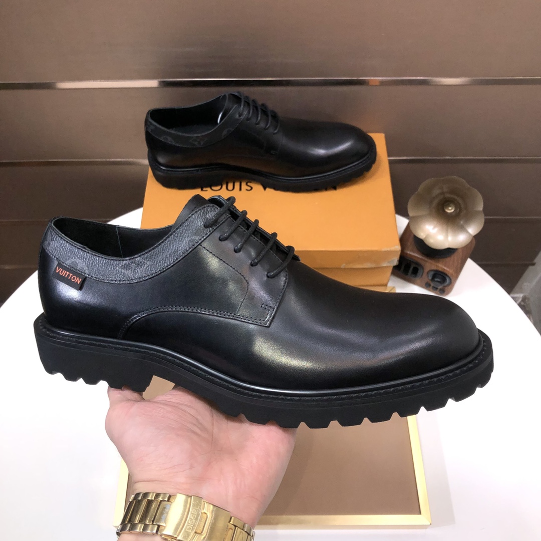 Louis Vuitton Men's Black Leather Lace-Up Dress Shoes, Sizes 38-45 4 i1734713953 7857 1