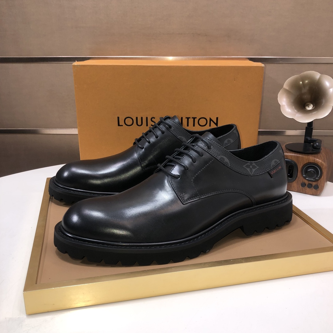 Louis Vuitton Men's Black Leather Lace-Up Dress Shoes, Sizes 38-45 10 i1734713964 5924 0