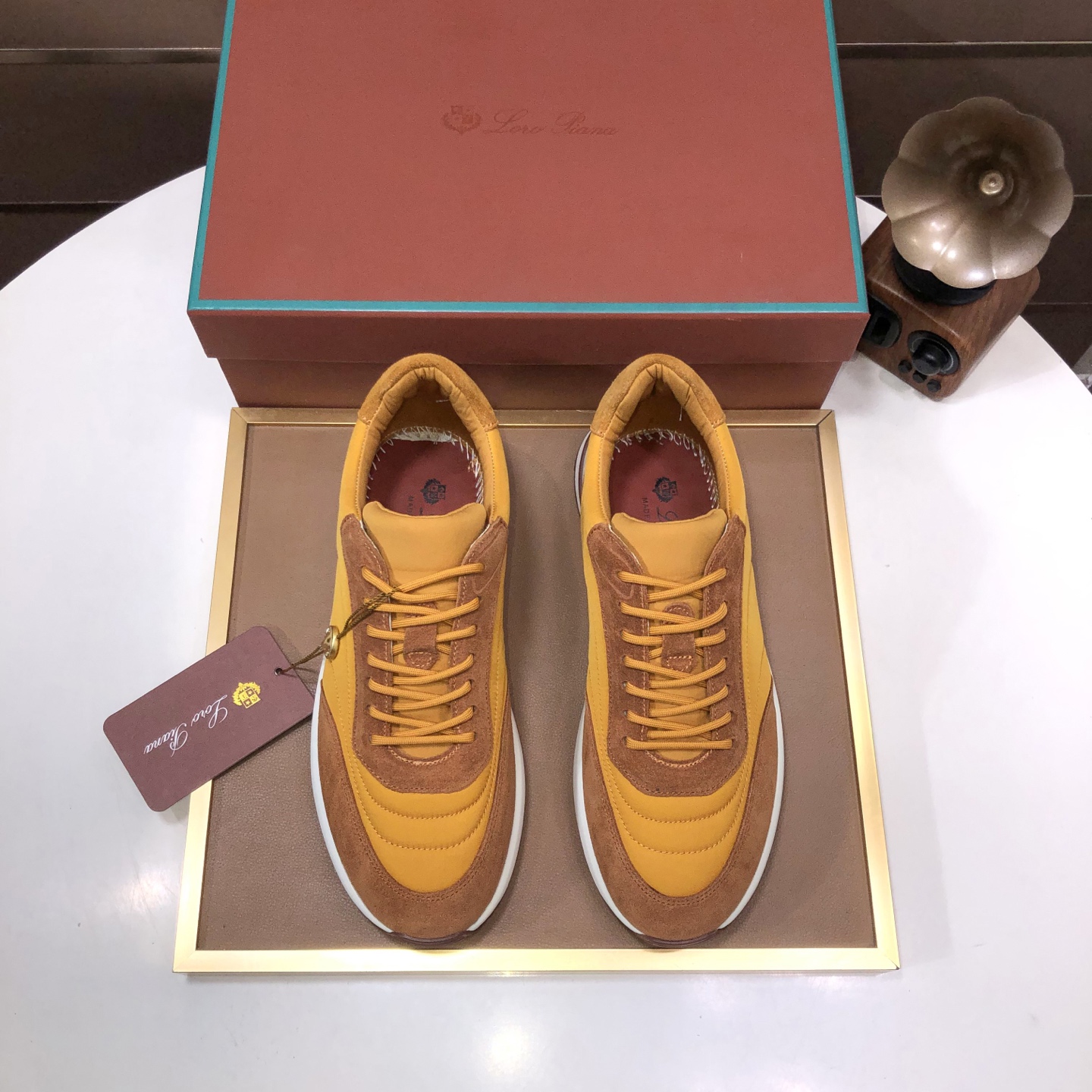 Loro Piana Men's Classic Loafers in Yellow Cashmere and Leather 1 Loro Piana Men's Classic Loafers in Yellow Cashmere and Leather