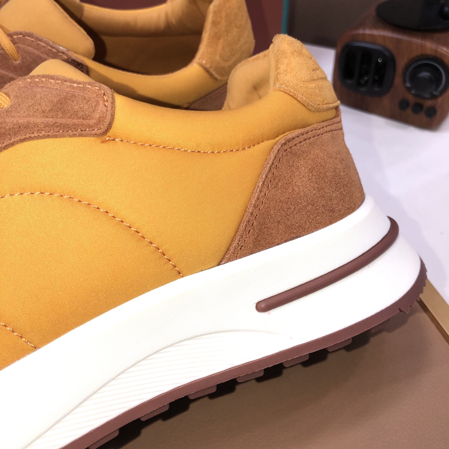 Loro Piana Men's Classic Loafers in Yellow Cashmere and Leather 9 i1744224158810 7504 0 7