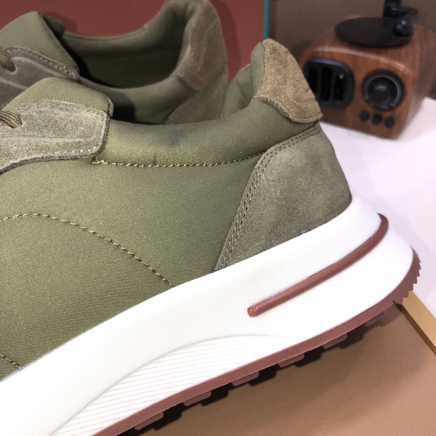 Loro Piana Men's Olive Green Suede Leather Sneakers with Lace-up Closure 9 i1744224208275 2220 0 7