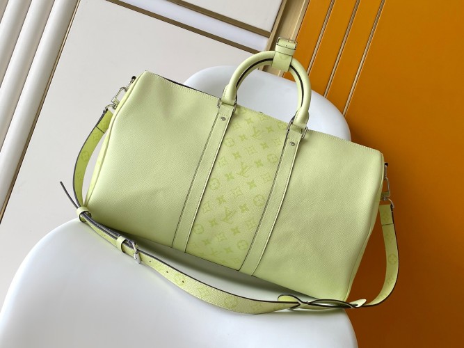 Louis Vuitton Taigarama Keepall Bandoulière 45 Travel Bag - Light Green 1 Louis Vuitton Taigarama Keepall Bandoulière 45 Travel Bag - Light Green