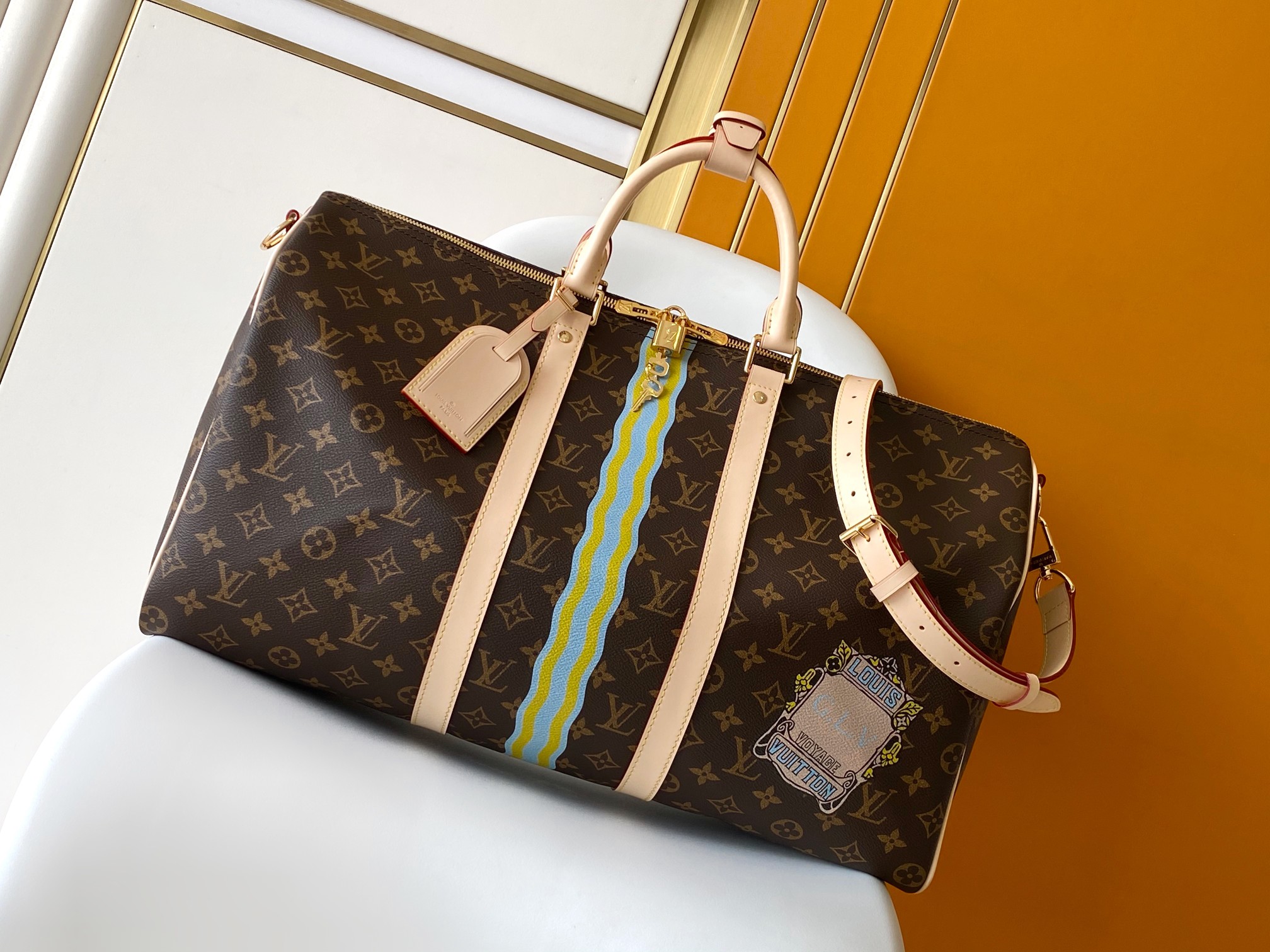 Louis Vuitton Keepall Bandoulière 50 Monogram Canvas Travel Bag 2 a1750874118746 0523