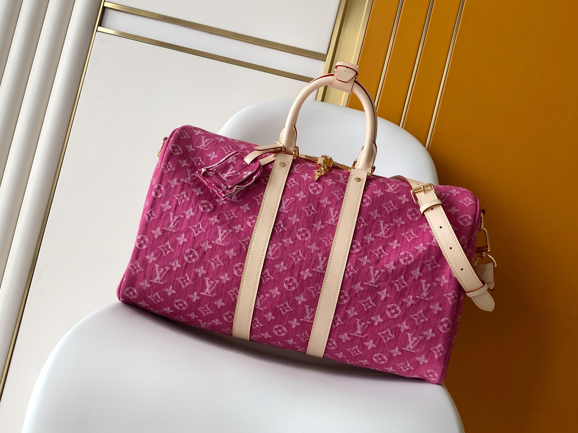 Louis Vuitton M27944玫红牛仔 163c01动态芯片
