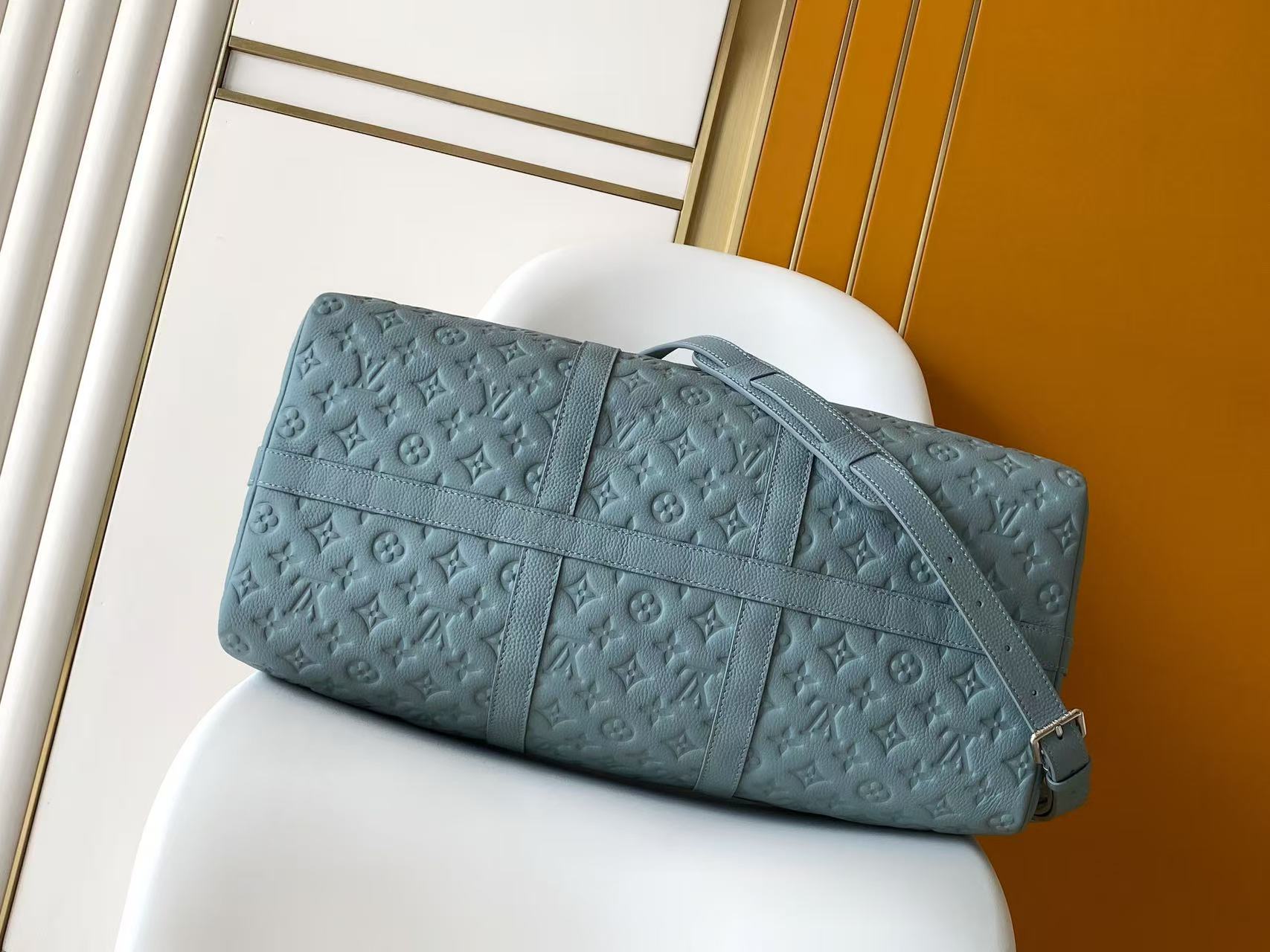 LV Embossed Monogram Light Keepall Bag