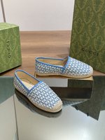 Gucci New
 Espadrilles Single Layer Shoes High Quality Perfect
 Printing Women Canvas Hemp Rope Rubber Straw Woven Fashion