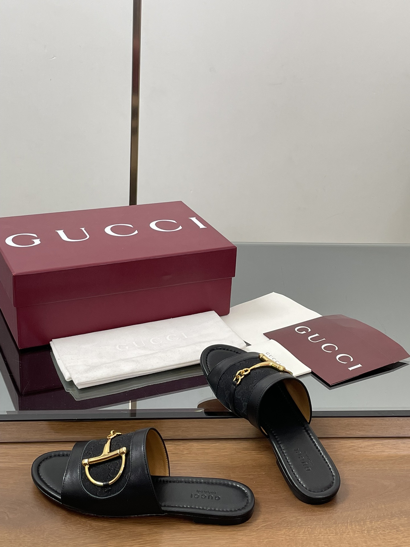 Gucci D-Ring Leather Slide Sandals Women's Summer Open Toe Mules 7 i1745403622 2312 5