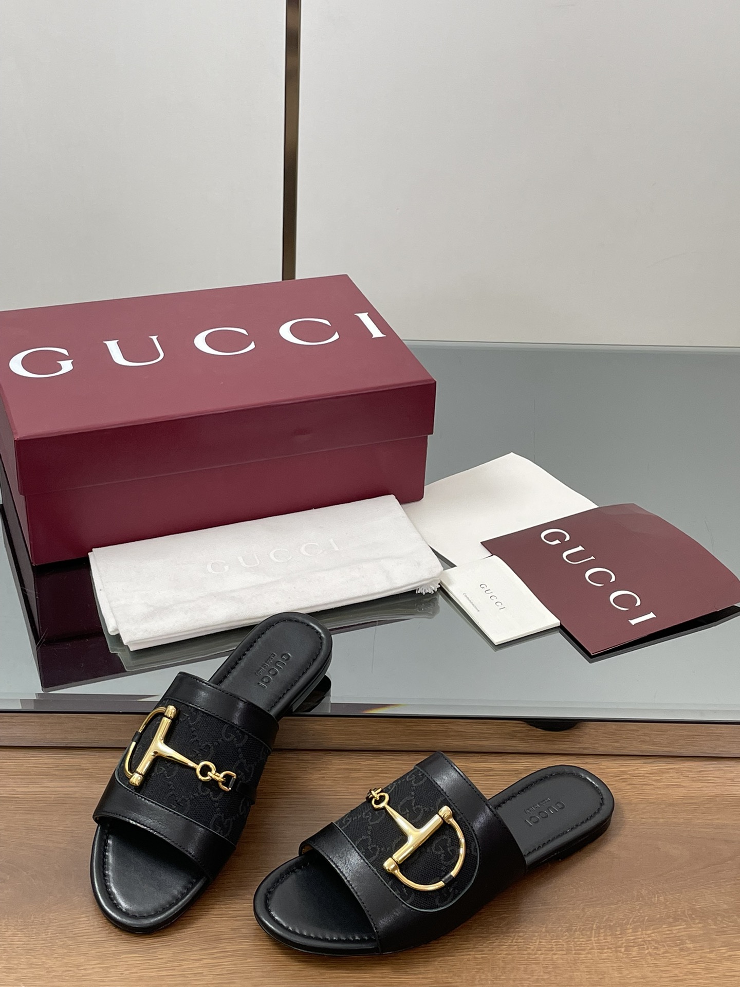 Gucci D-Ring Leather Slide Sandals Women's Summer Open Toe Mules 4 i1745403622 9690 3