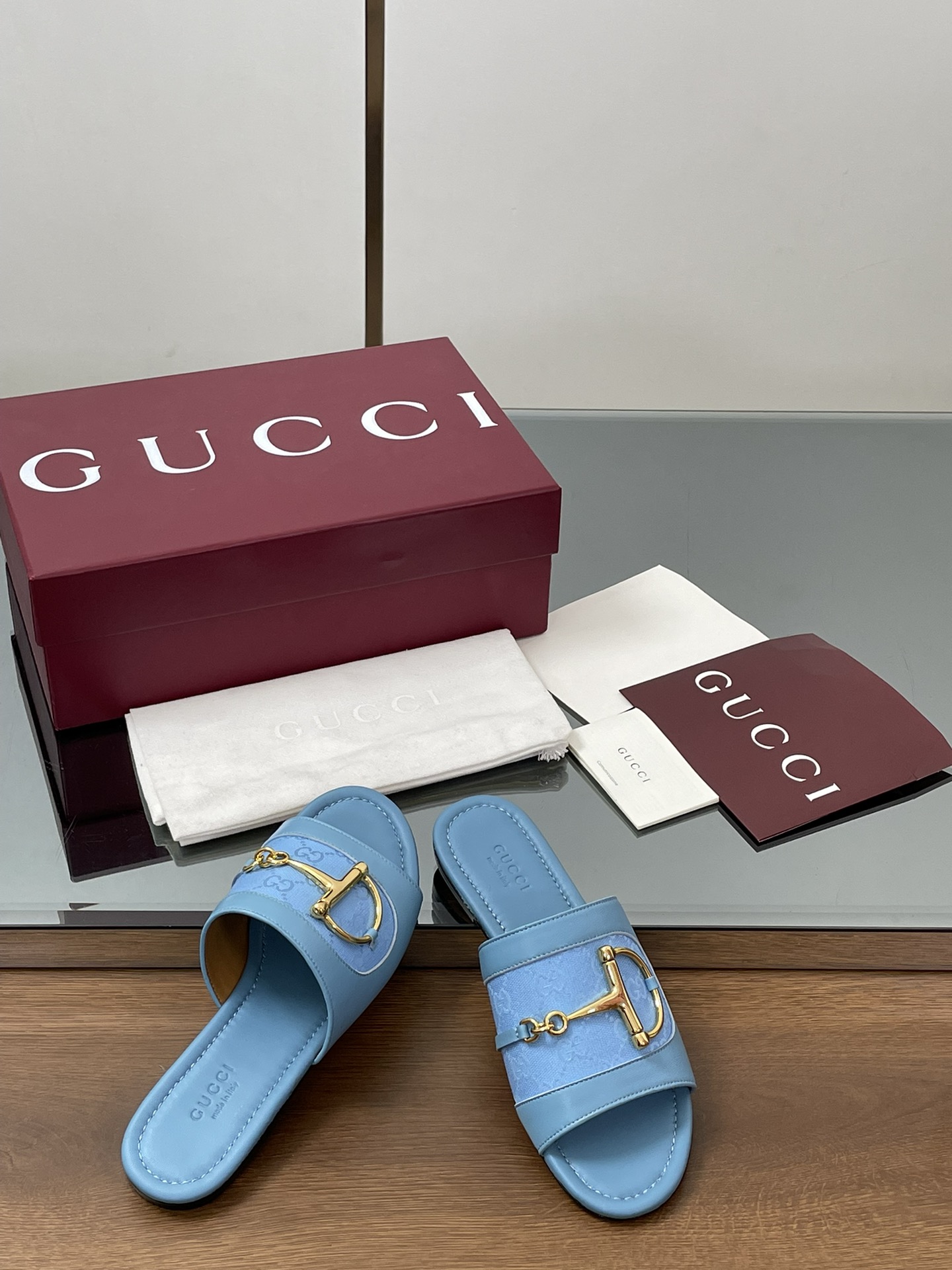 Gucci D-Ring Leather Slide Sandals Women's Summer Flat Mules 9 i1745404193 3115 7