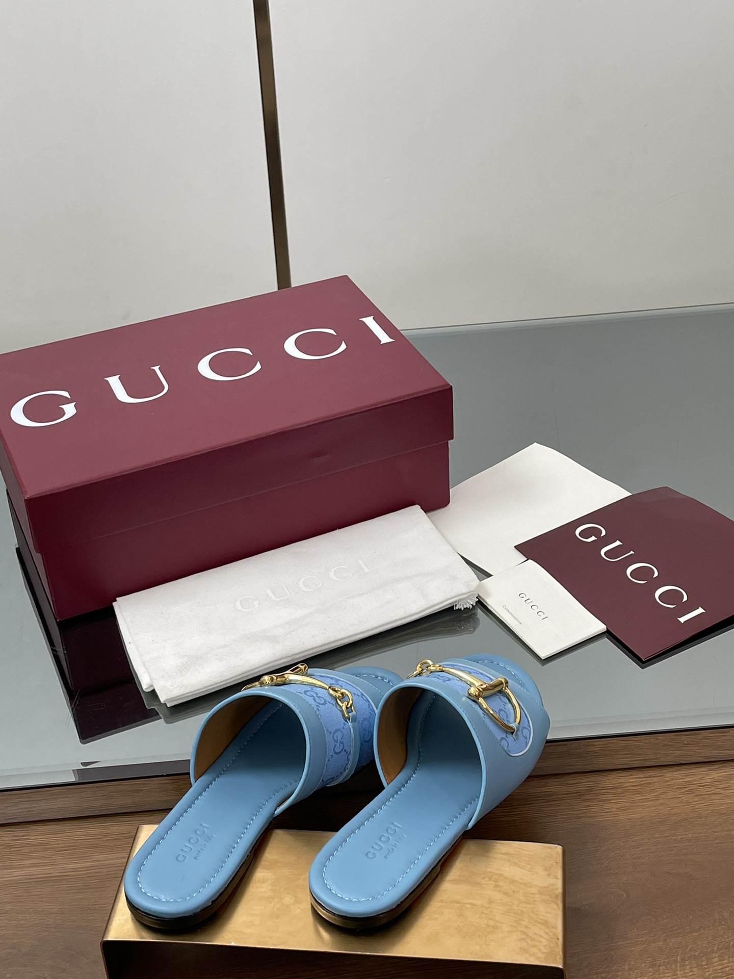 Gucci D-Ring Leather Slide Sandals Women's Summer Flat Mules 6 i1745404193 3251 8