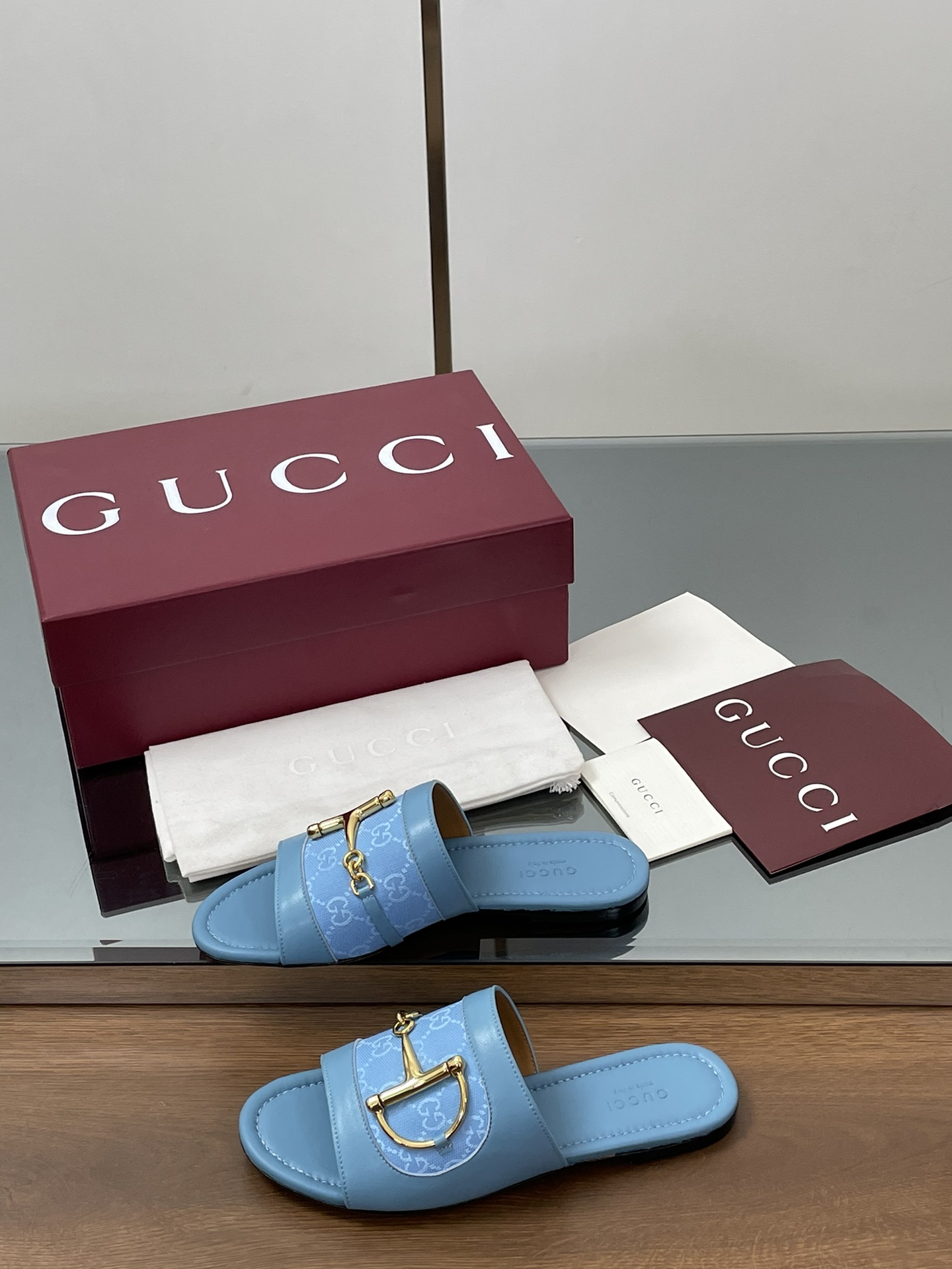 Gucci D-Ring Leather Slide Sandals Women's Summer Flat Mules 5 i1745404193 7182 6