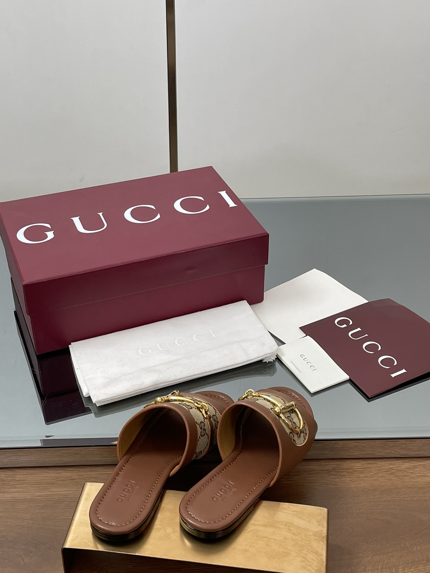 Gucci D-Ring Leather Slide Sandals Women's Open-Toe Mules 6 i1745404356 921 7