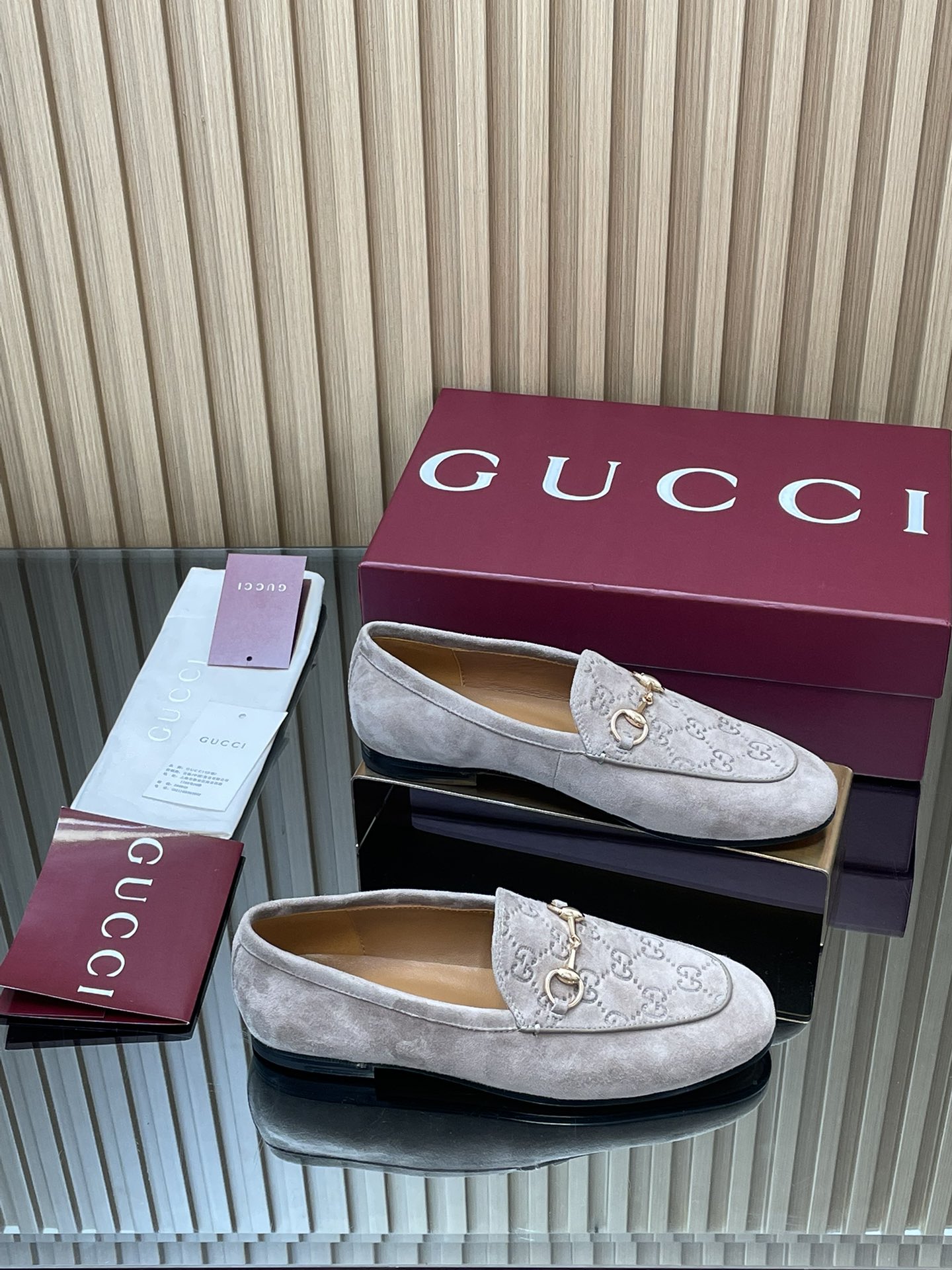 Gucci Jordaan Loafers - Women's GG Embossed Suede Leather Slip-On Shoes 2 i1755765566 1018 3