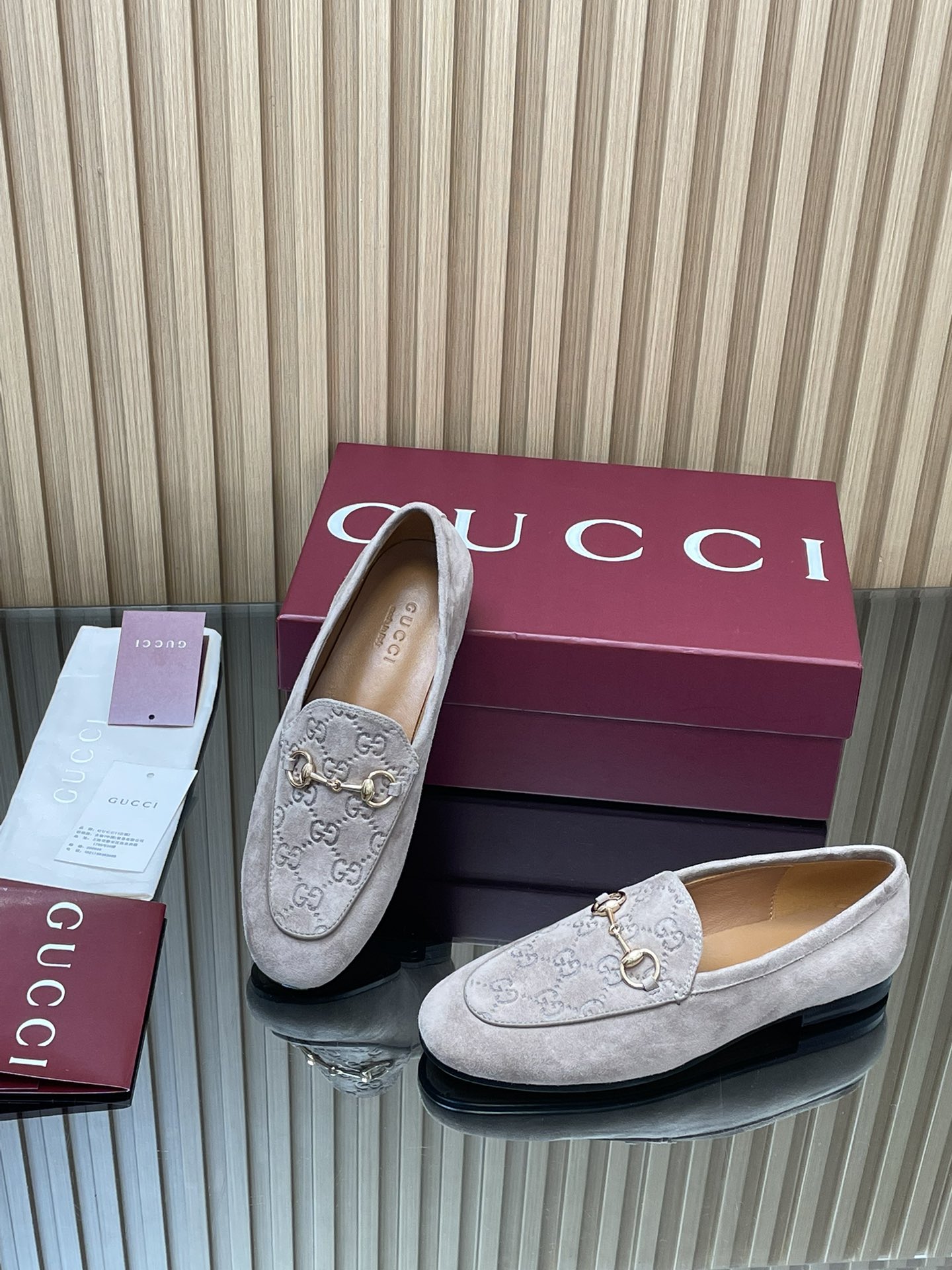 Gucci Jordaan Loafers - Women's GG Embossed Suede Leather Slip-On Shoes 4 i1755765566 1364 2