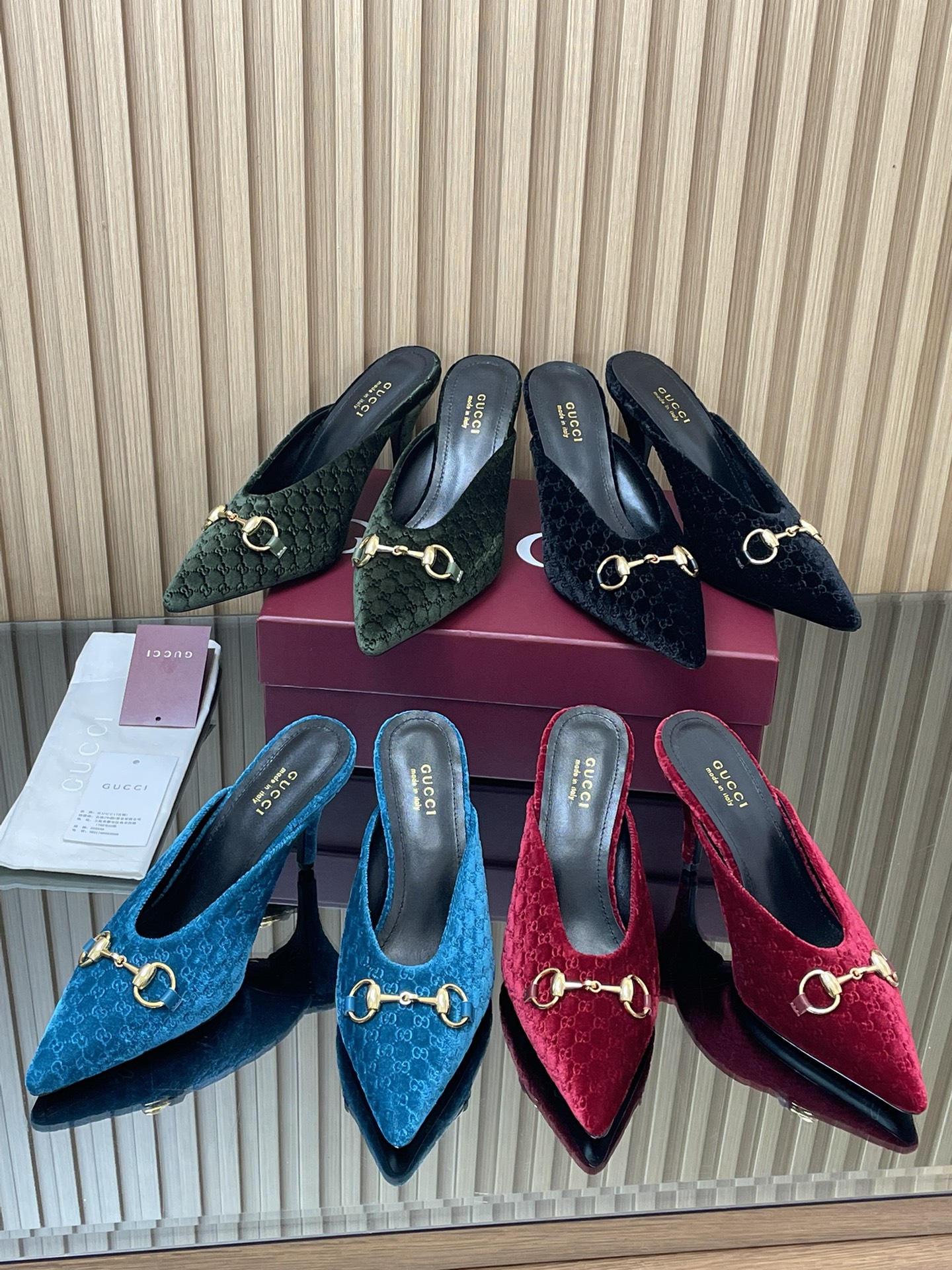NO:490952,Early autumn smooth gold wire velvet Guchi horse buckle pointed toe light-mouthed shoes Mule shoes, high heels, high heels19860909早秋柔滑金丝天鹅绒 古奇马衔扣尖头浅口鞋慕勒鞋,高跟鞋,high heels,Women's Shoes