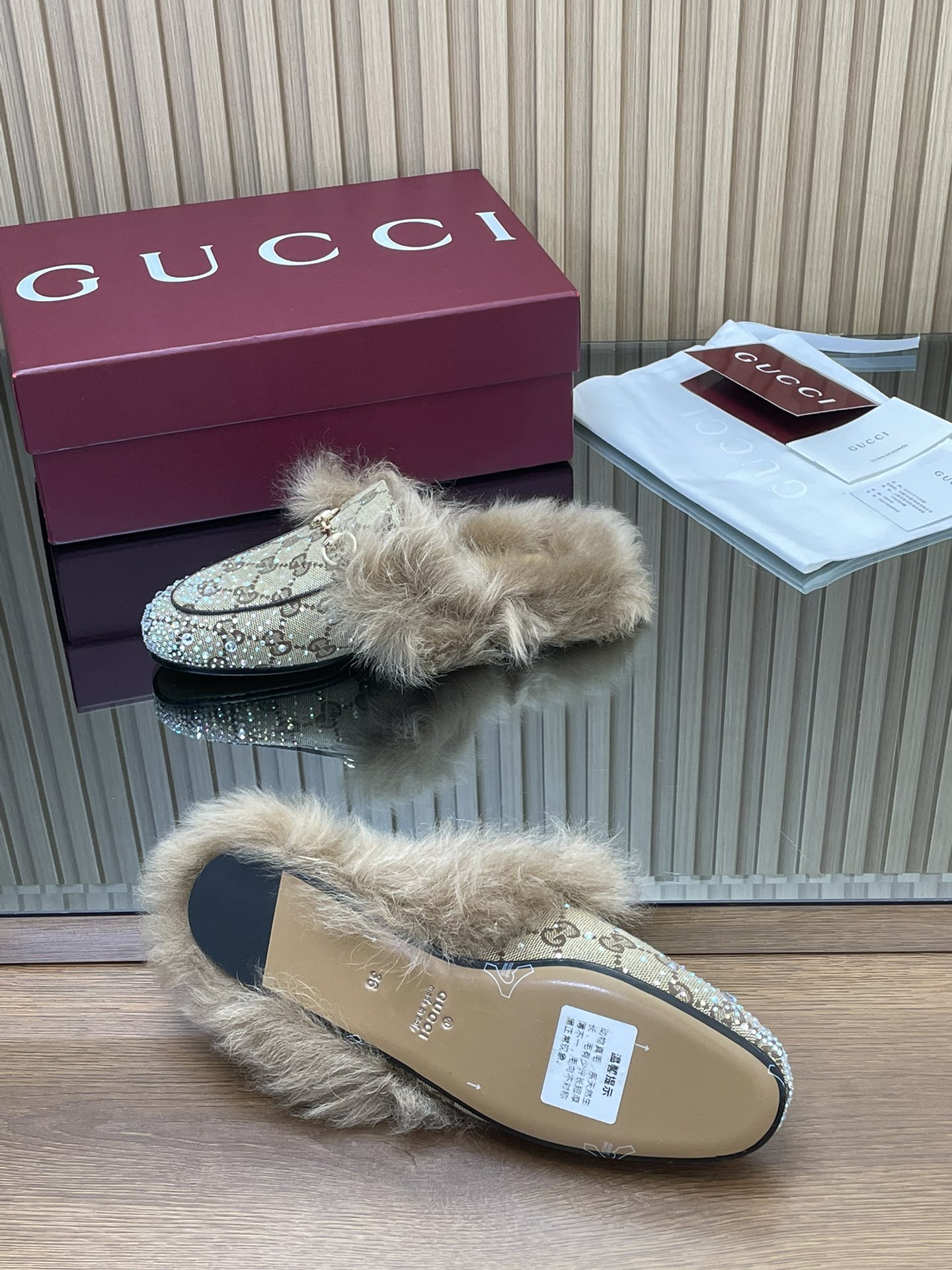 Gucci Jordaan Crystal Embellished Loafer Mules - Supreme Quality & Comfort 10 i1759043506 1436 7
