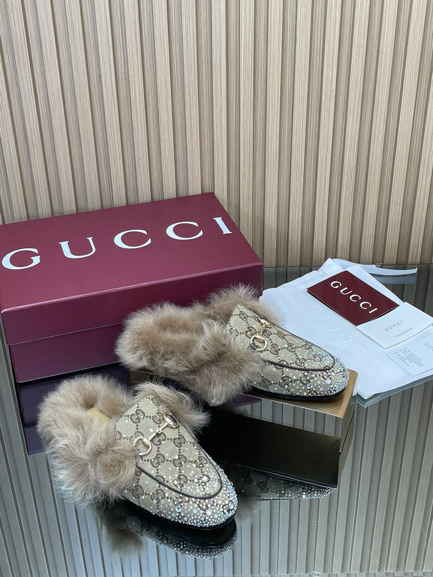 Gucci Jordaan Crystal Embellished Loafer Mules - Supreme Quality & Comfort 2 i1759043506 9238 1