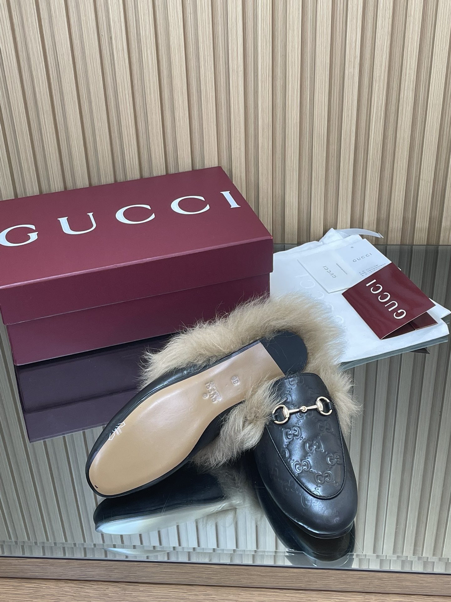 Gucci Jordaan GG Embossed Leather Mules with Horsebit Detail 10 i1759067043 714 3