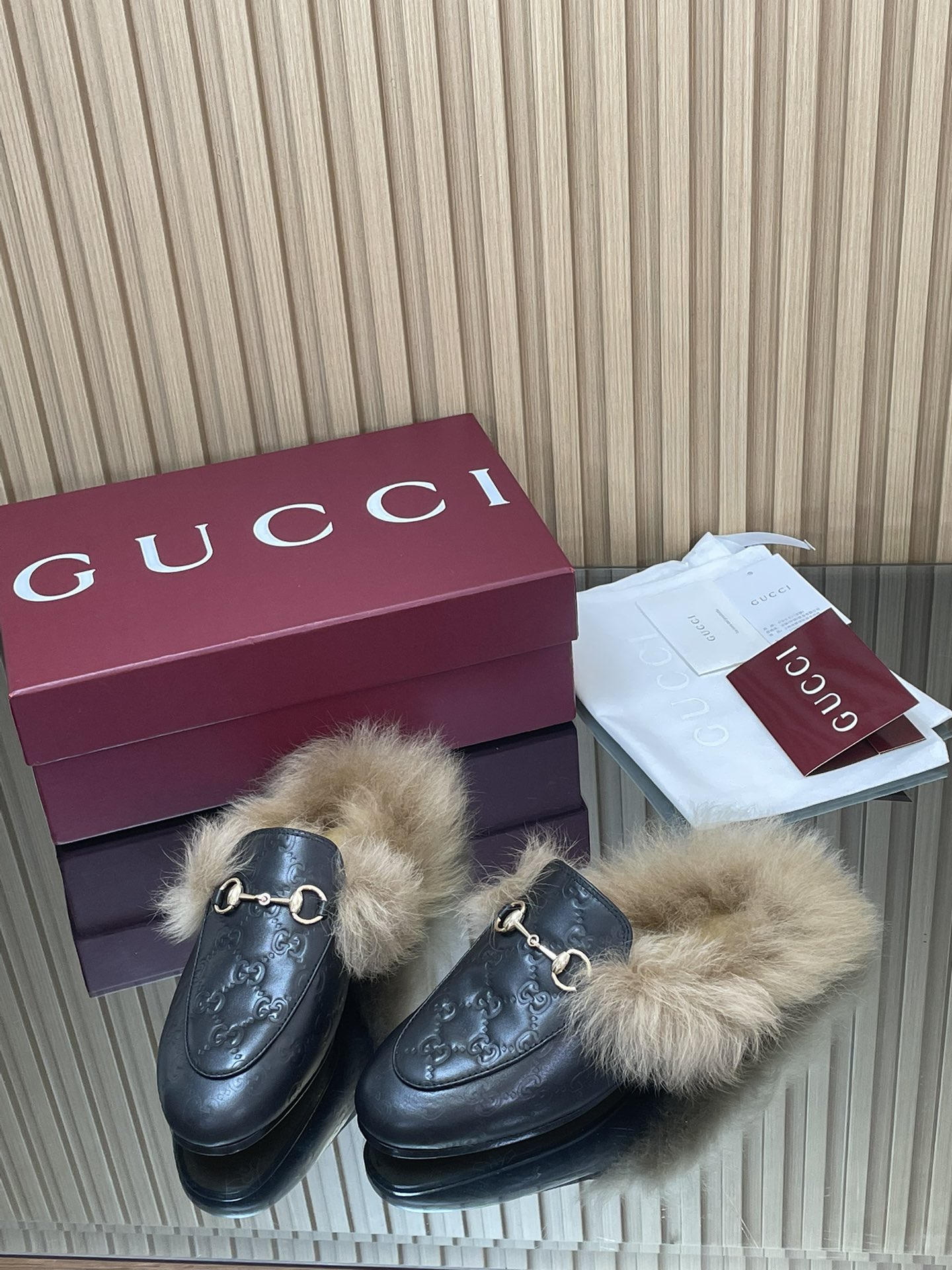 Gucci Jordaan GG Embossed Leather Mules with Horsebit Detail 5 i1759067044 8 8