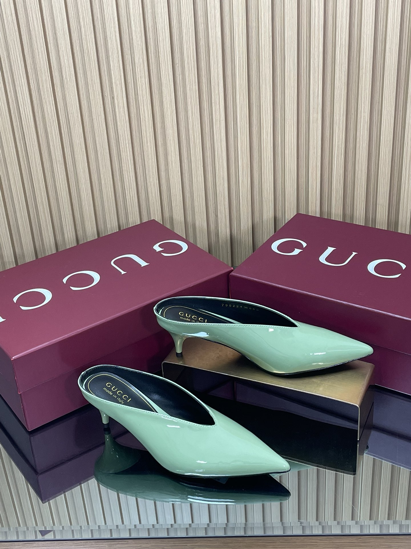 NO:614266,More details,half heels,high heels19860909更多细节,半拖高跟鞋,high heels,Women's Shoes