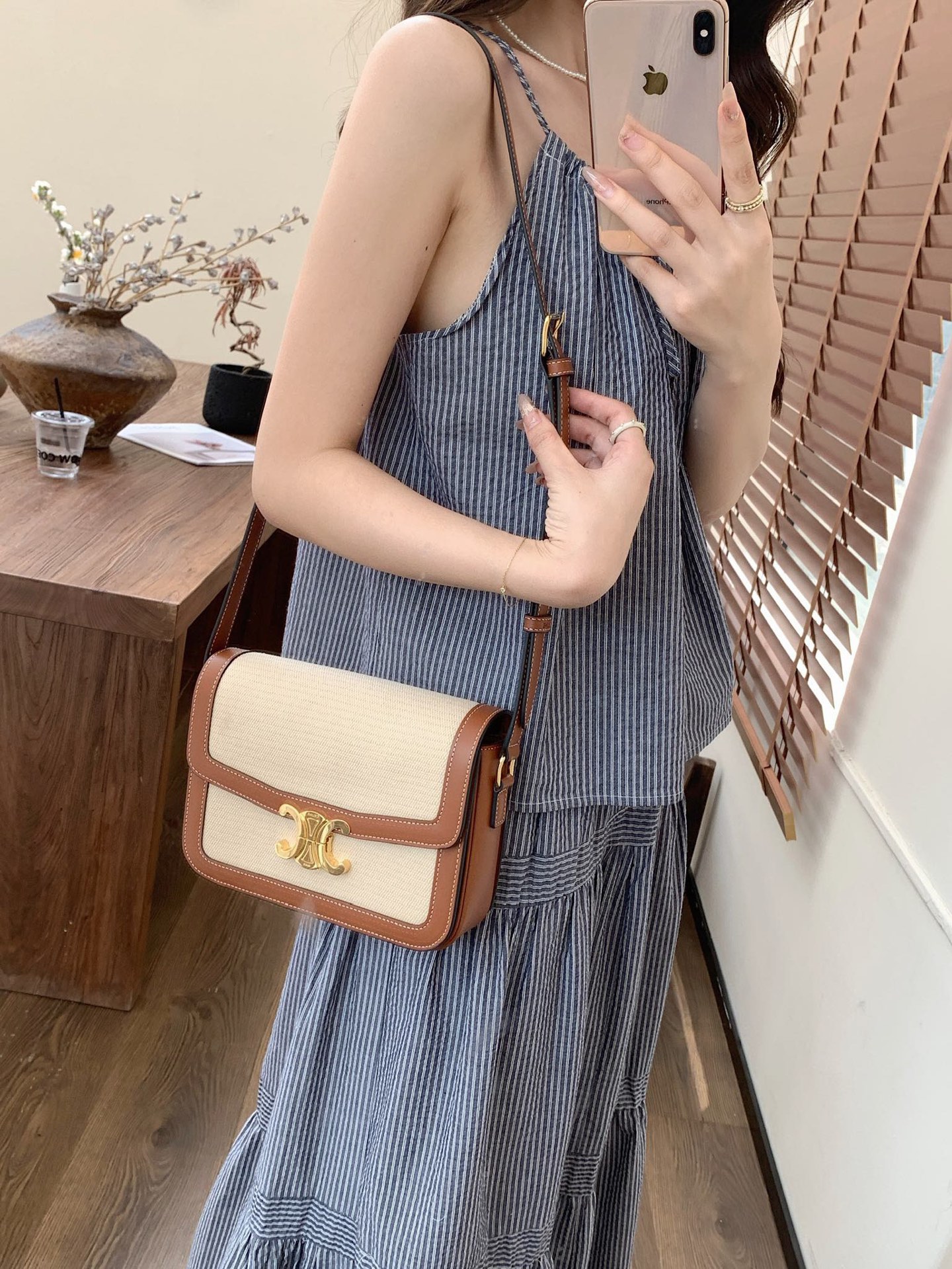 Celine Brown patchwork linen has a fresh and retro feel