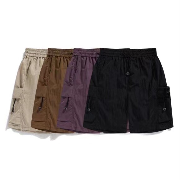 Stone Island Tide-Proof Outdoors: Five-Minute Shorts for Men and Women. Colors: Black, Almond, Khaki, Purple. Sizes: M-XXL.